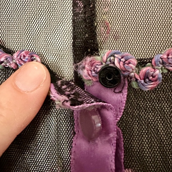 Sheer Black and Purple Floral Top - Picture 7 of 7